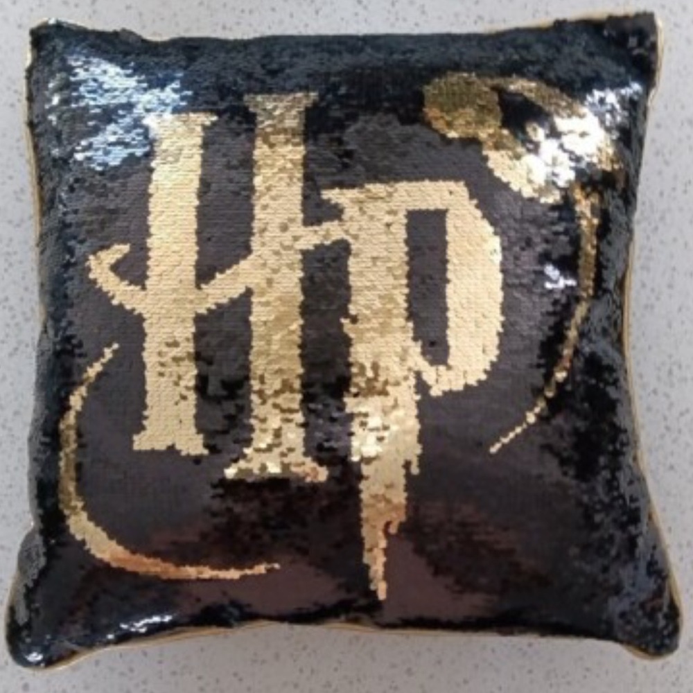 Warner Bros. Black and Silver Sequin Pillow